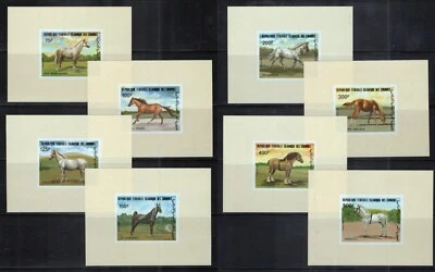 Islas Comoras 579-586 MNH Caballos Lujo Imperf Hojas Zayix Estampillas 0125M0105 Foto 1 de 4