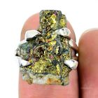 Natural Pyrite Druzy Gemstone 925 Silver Statement Ring Size 7 For Women