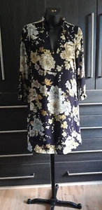 H&M Navy Floaty Shift Dress Size 34 Preowned Vgc - Picture 1 of 7
