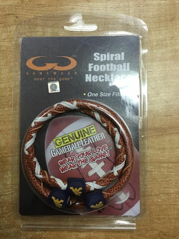 Genuine Gameball Leather Spiral Football Necklace, One Size Cover