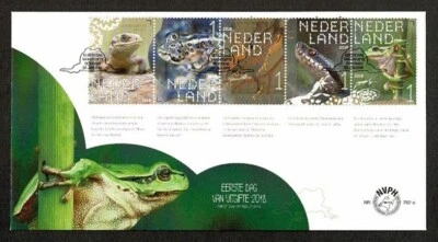 荷兰 2018 两只 FDC 爬行动物和两栖动物 SE92  — 第 1/4 张图片