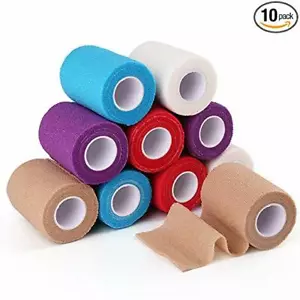 10 Self Adherent Roll Wrap Tape Lot Bandage Elastic Medical Rolls 3 in x 5 Yards - Picture 1 of 7