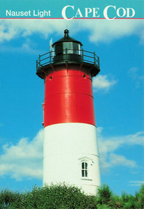 Postcard Nauset Light Eastham, Cape Cod Massachusetts Lighthouses