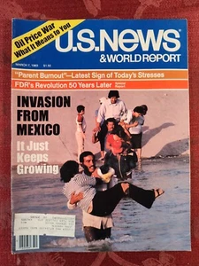 U S NEWS World Report Magazine March 7 1983 Invasion from Mexico Immigration - Picture 1 of 1