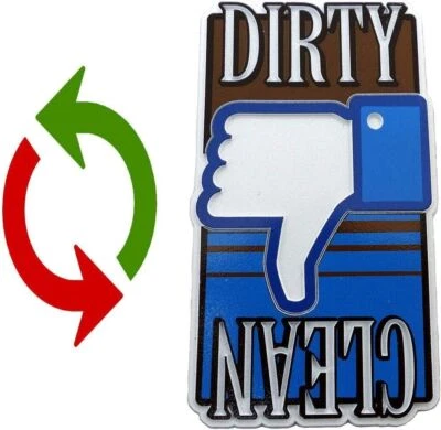 Letrero magnético para lavavajillas limpio/sucio para platos - goma en relieve NUEVO Foto 1 de 4