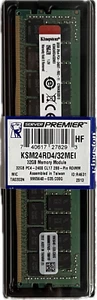 Kingston 32GB DDR4 Server Ram ECC PC4-2400 CL 17 RDIMM MODEL KSM24RD4/32MEI - Picture 1 of 1
