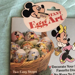 NEW VTG Disney Mickey Minnie Donald Easter Egg Art 12 Wrappers 6 Egg Holder '81 - Picture 1 of 13