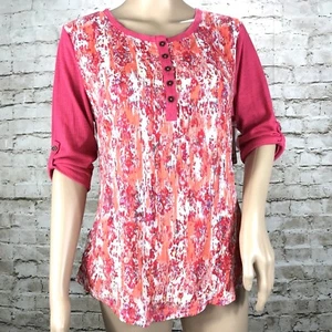 Bit & Bridle Women's Shirt Size Small S Pink 3/4 Sleeve Tunic Pullover Top NWT - Picture 1 of 11
