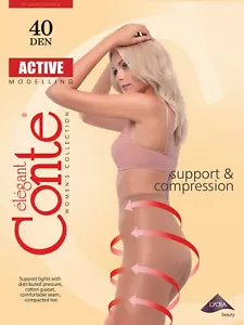 CONTE TIGHTS Active 40 den | Stützende Modellierungsstrumpfhose mit Schlankheitsshorts - Bild 1 von 40