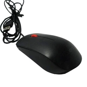 Lot of 2 Lenovo Genuine Optical Wired Mouse - Black - Model MOJUUO - Picture 1 of 5