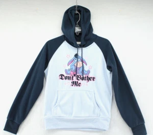 Vintage 90s/y2k Disney Eeyore Don’t Bother Me Blue Cozy Fleece Sweater Hoodie  - Picture 1 of 7