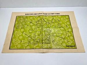 Vietnam Map - 1960s/1970s Saigon Moi- My Tho 19.5" x 13" - Picture 1 of 8