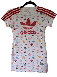 Adidas Girls Logo Printed Tee Shirt Dress Sz Medium 5/6 - Picture 1 of 6