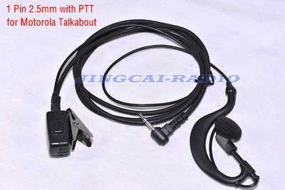 PTT Earpiece Earphone for Motorola Talkabout Radio 1 Pin 2.5mm T6200 FV800 - Image 1 of 2