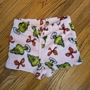 THE GRINCH Pajama Shorts Women’s SIZE XS Sleepwear Loungewear Fleece Pink - Picture 1 of 3