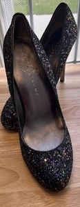IVANKA Trump Navy/Black Glittery Pumps 8M Stiletto - Picture 1 of 22