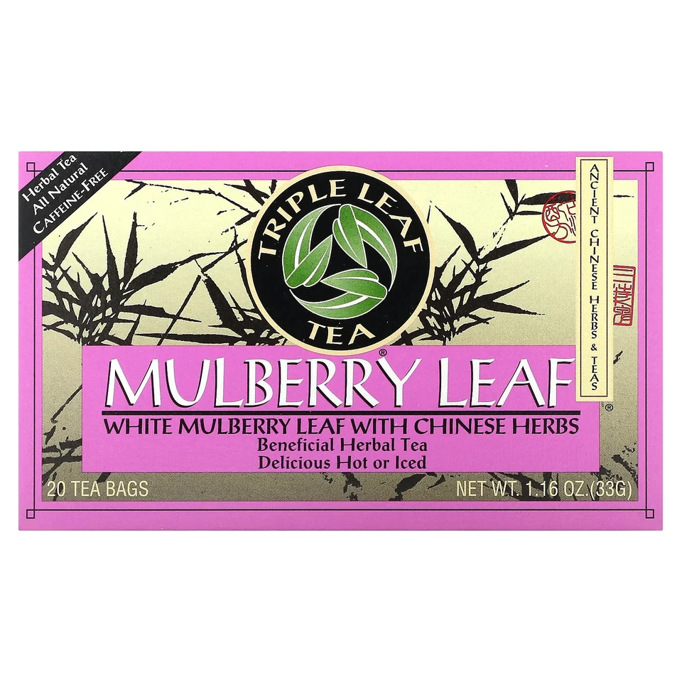 Triple Leaf Tea Mulberry 20 Bags 1 Case BULK PK Lot 2 Pack