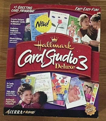 Sierra Home Hallmark Card Studio Deluxe 3 CIB software de fabricación de tarjetas vintage Foto 1 de 4