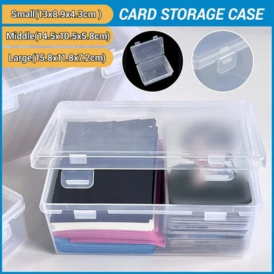 Clear Plastic Stackable Storage Box With Lid Stationery Card Accessory Container - Image 1 of 4