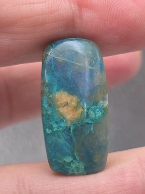 28 CT Natural Azurite Chrysocolla  Cabochon Loose Gemstone 29.5mm X 14.5mm  - Image 1 of 4