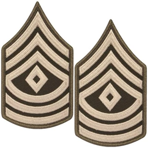 Male AGSU Army First Sergeant 1SG E8 Cloth Rank Sew On Pair - Picture 1 of 7