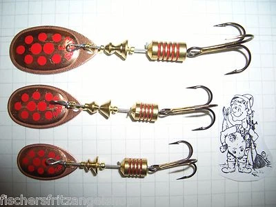 Original Mepps Spinner Aglia kupfer mit rote Punkte zum Sparpreis