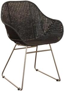 Loom-Sessel im Retro-Stil 50er-Clubsessel mit Edelstahl-Fußgestell (Schwarz)