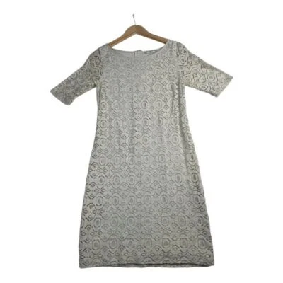 Banana Republic Lace Overlay Dress size 6 Cream Color - Image 1 of 4
