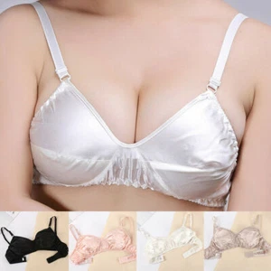 Women's Double-sided Silk Bra Comfortable Wireless Mulberry Silk Bras Ultrathin - Picture 1 of 42