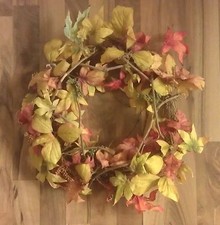 Thanksgiving Fall Autumn Leaf Wreath Seasonal Decoration Decor