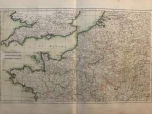 Antique Map Atlas Moderne 1762   No. 4 La Manche The English Channel - Picture 1 of 5