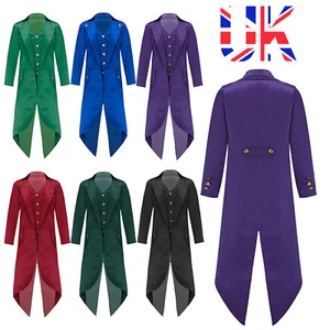 UK Kids Boys Vintage Renaissance Steampunk Tailcoat Medieval Tuxedo Jacket Coat - Picture 1 of 43