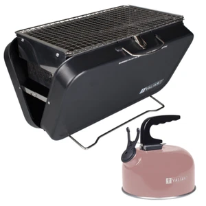 Barbacoa portátil Valiant y hervidor de agua de camping rosa - Imagen 1 de 13