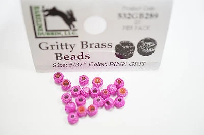 Gritty Brass Beads Ø 3,8mm Hareline 20 St. Texturierte Messing Beads PINK GRIT - Bild 1 von 2