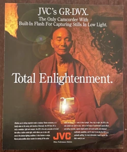 1997 JVC GR-DVX Camcorder Vintage Print AD Total Enlightenment Monk Meditation - Picture 1 of 1
