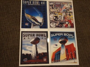 NY Giants Program Cover 8x10 Photos for 4 Super Bowl Wins; #s 21, 25, 42, & 46 - Picture 1 of 5