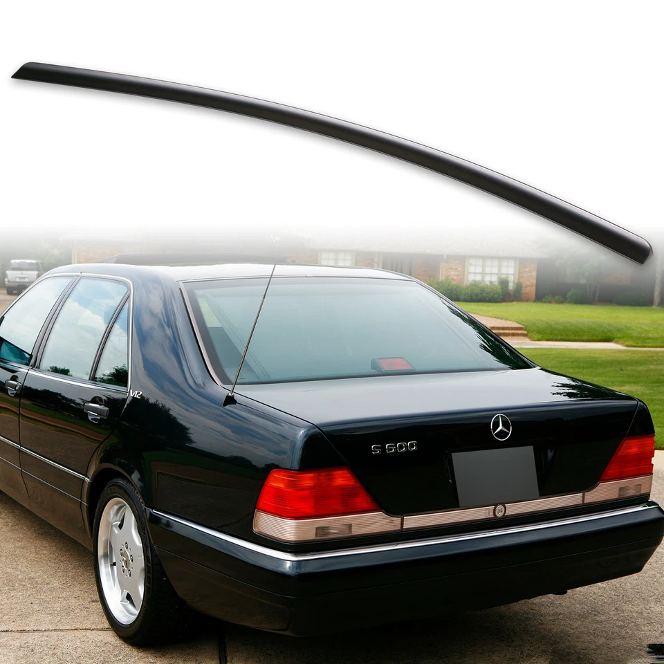 Fyralip Unpainted Rear Trunk Lip Spoiler For Mercedes Benz W140 S-Class 91-98 - Image 1 of 4