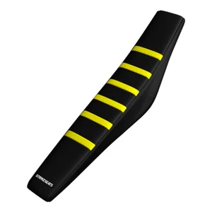 Cubierta de asiento acanalada con pinza costillas negras amarillas para Suzuki RM 125 250 2010 2011 2012 - Imagen 1 de 2