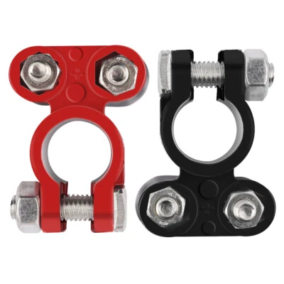 2 Car Battery Terminal Connector Top Post Positive Negative Heavy Duty Universal - Image 1 of 4