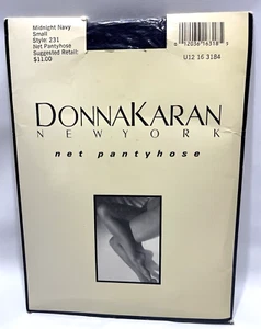 Donna Karen New York Net Pantyhose Midnight Navy Small Style 231 - Picture 1 of 5