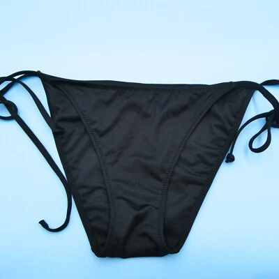 Victorias Secret Medium Black Tie Brazilian Bikini Bottom Swimwear Beach Women's - Image 1 of 4