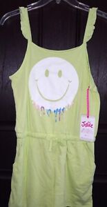 Girls JUMPER Shorts Justice XL (16/18) NEW Bright Green with Happy Face