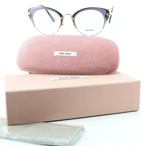 Miu Glasses Frame VMU 52P 48-23 145 U67 1O1 Purple Lite Gold Cat Eye Panto Fancy - Picture 1 of 12