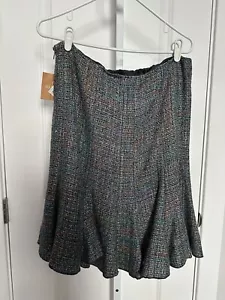 ELLEN TRACY BOUCLE/TWEED FLOUNCE SKIRT - SIZE 6(8-10) - MULTICOLOR - *NWT* - Picture 1 of 4