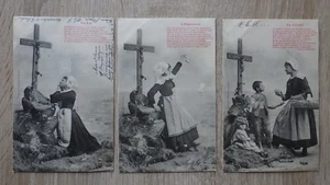 3x CPA Cartes Postales Postcard FOI ESPERANCE CHARITE Bergeret 1903 A. Gaboriaud - Picture 1 of 2