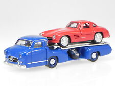 Mercedes Renntransporter bluees Wunder + 300 SL diecast modelcar 1002 Norev 1:64