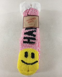 Smile Lounge Socks Treehouse Knits Sherpa Lined Shoe Size 4 - 10 New