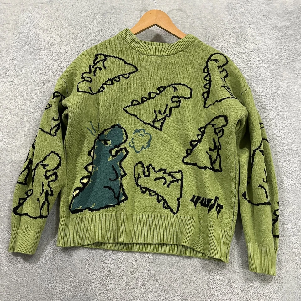 Aelfric Eden Sweater Medium Dinosaur Pullover Crewneck Knit Cute Fun Vintage - Image 1 of 4