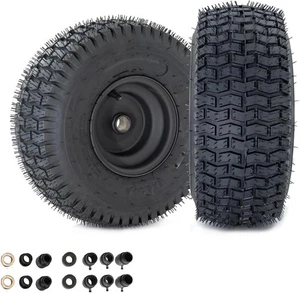 2er Set 15x6.00-6 Reifen & Räder 4-lagig für Rasen- & Gartenmäher Rasenreifen - Bild 1 von 7