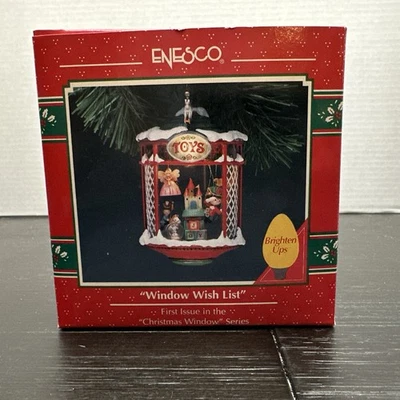 De Colección Ventana Enesco Lista de Deseos Adorno de Navidad 1er En Serie 92 Ilumina Nuevo Foto 1 de 4